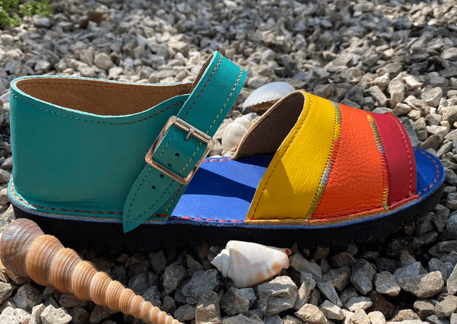 Open Sandal in Rainbow